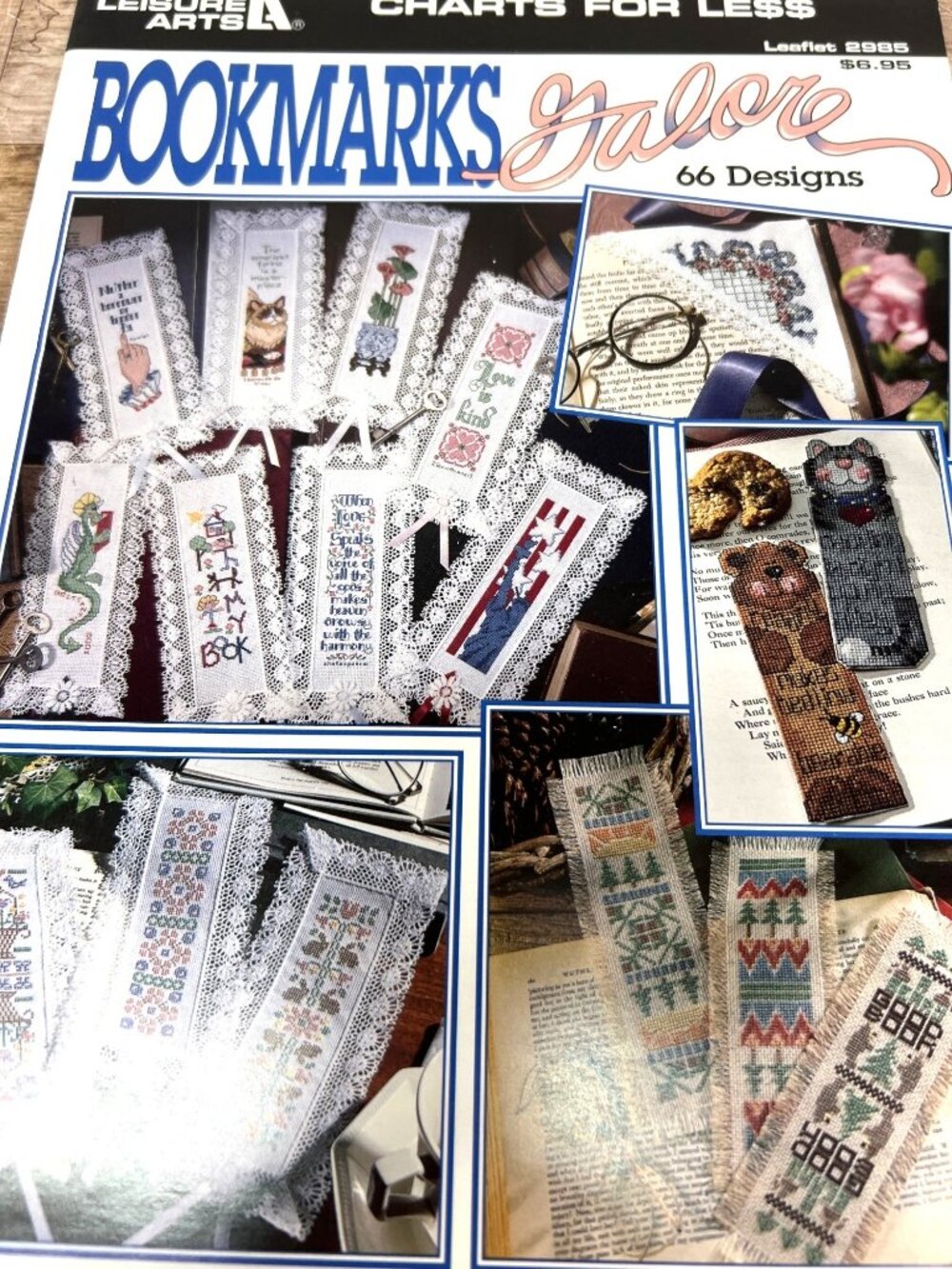 Bookmarks Galore Cross-Stitch Pattern Book 66 Designs Floral & Inspirational Mot